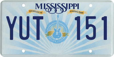 MS license plate YUT151