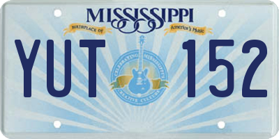 MS license plate YUT152
