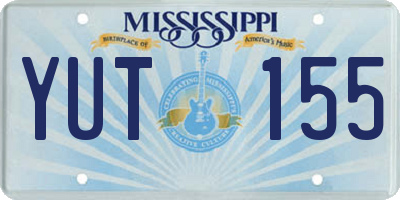 MS license plate YUT155