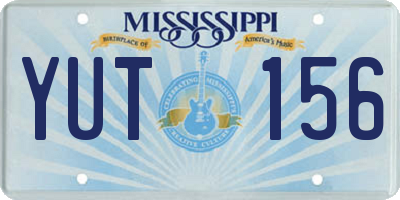 MS license plate YUT156