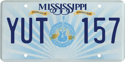 MS license plate YUT157