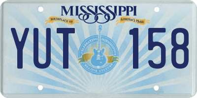 MS license plate YUT158