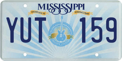MS license plate YUT159