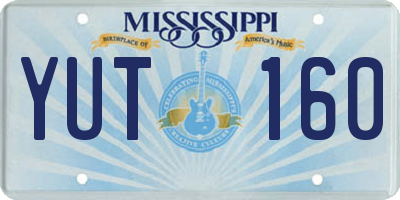 MS license plate YUT160