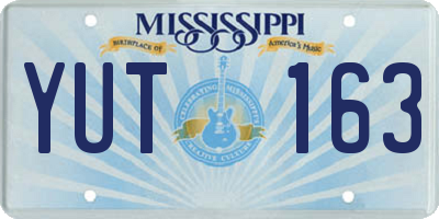 MS license plate YUT163