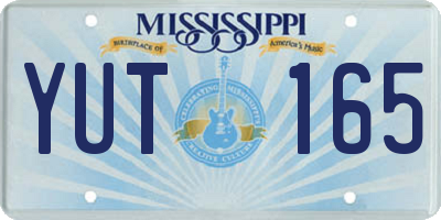 MS license plate YUT165