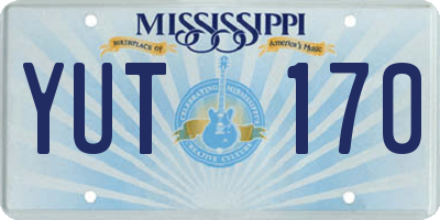 MS license plate YUT170