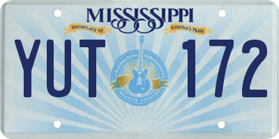 MS license plate YUT172