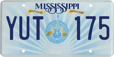 MS license plate YUT175