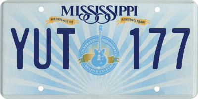 MS license plate YUT177
