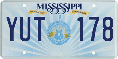 MS license plate YUT178