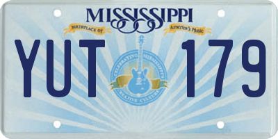 MS license plate YUT179