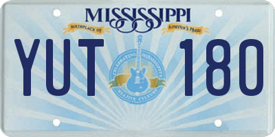 MS license plate YUT180