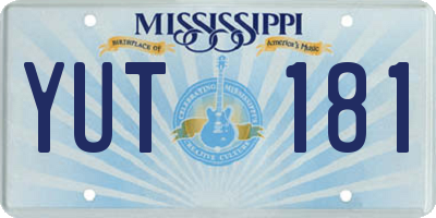 MS license plate YUT181