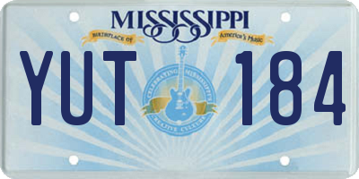 MS license plate YUT184