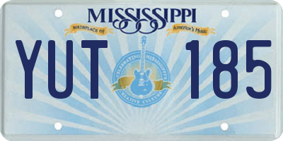 MS license plate YUT185