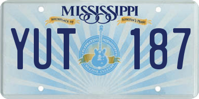 MS license plate YUT187