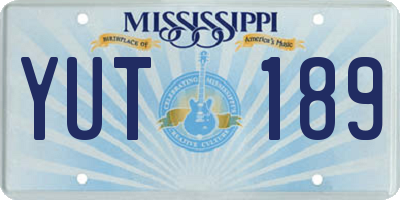 MS license plate YUT189