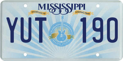 MS license plate YUT190