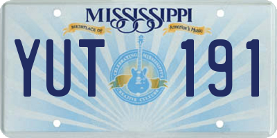MS license plate YUT191