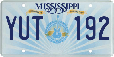 MS license plate YUT192