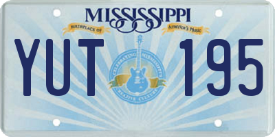 MS license plate YUT195