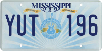 MS license plate YUT196