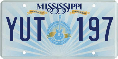 MS license plate YUT197
