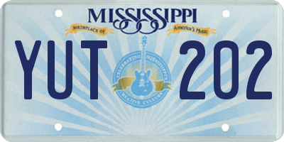 MS license plate YUT202