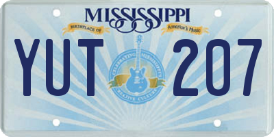 MS license plate YUT207