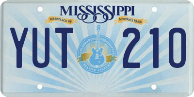 MS license plate YUT210