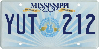 MS license plate YUT212