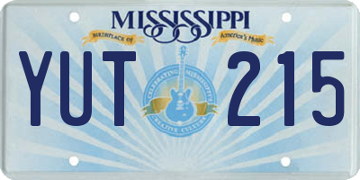 MS license plate YUT215