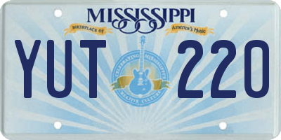 MS license plate YUT220