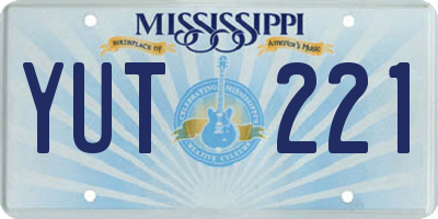 MS license plate YUT221