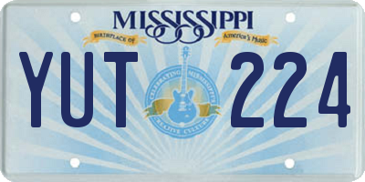 MS license plate YUT224