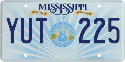 MS license plate YUT225
