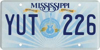 MS license plate YUT226