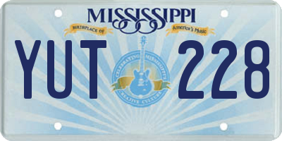 MS license plate YUT228