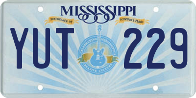 MS license plate YUT229
