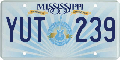 MS license plate YUT239