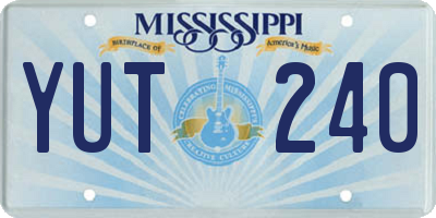 MS license plate YUT240