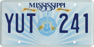 MS license plate YUT241