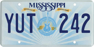 MS license plate YUT242