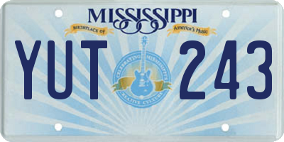 MS license plate YUT243