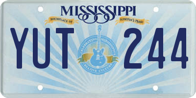 MS license plate YUT244