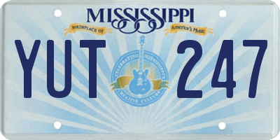 MS license plate YUT247