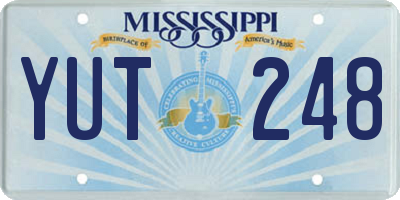 MS license plate YUT248