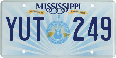 MS license plate YUT249