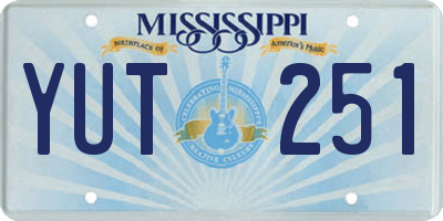 MS license plate YUT251